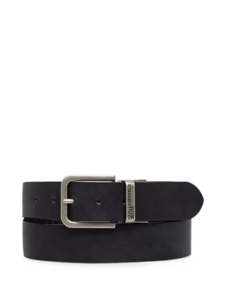 Reversibil curea Karl Lagerfeld Jeans cu autograf negru