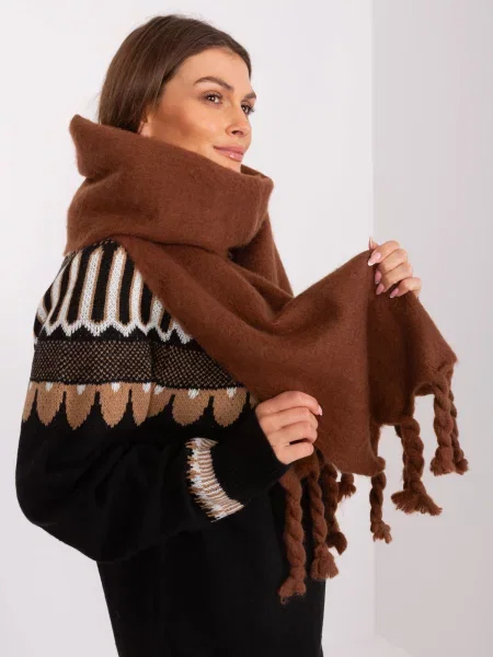 Fular Fashionhunters cu franjuri maro