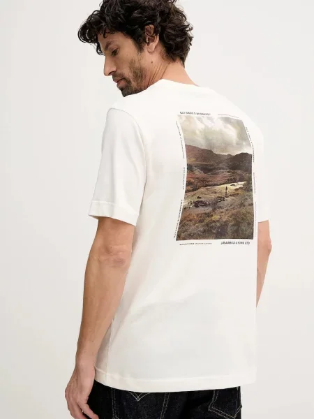 Barbour tricou din Parkend cu imprimeu bej