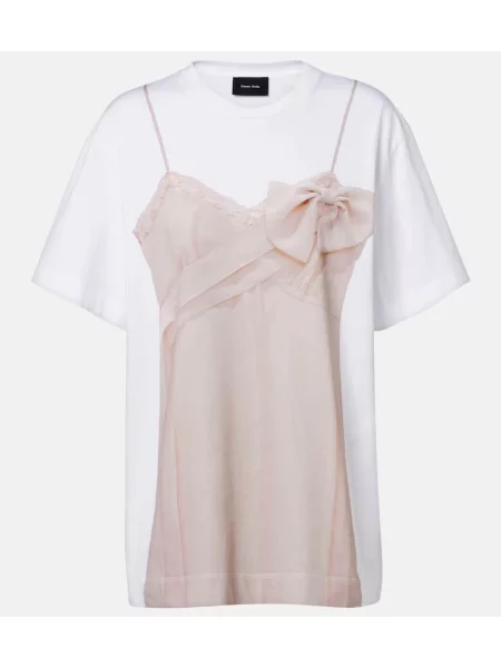 Tricou Simone Rocha din jerseu alb