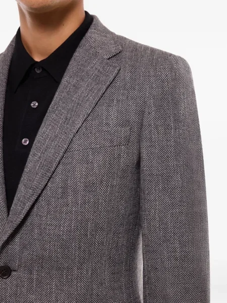 Sacou Fursac cu model herringbone gri