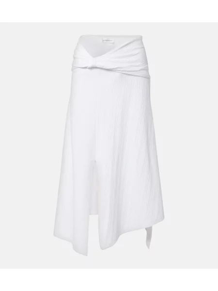 Fustă midi Victoria Beckham până la genunchi alb