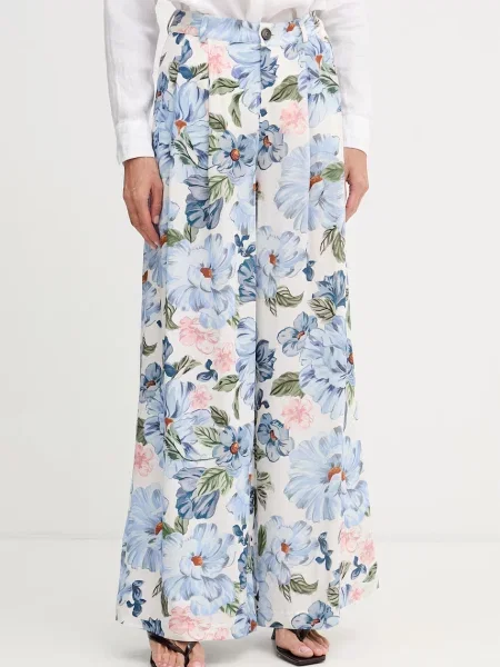 OUI pantaloni pentru femei cu vâscoză albastru