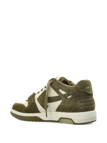 Sneakerși Off-white din piele de căprioară alb