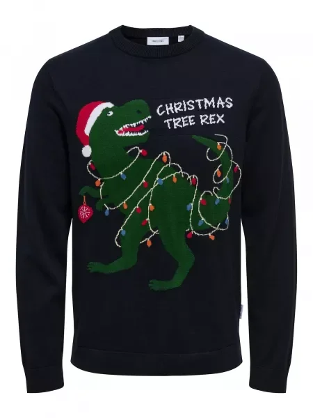 Only & Sons Svetr ONSXmas noční modrá / smaragdová / červená bílá