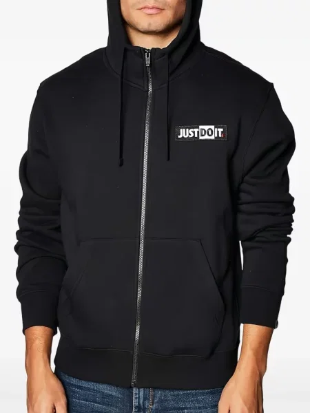 Pantaloni Nike din fleece alergare cu broderie negru
