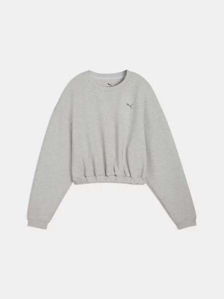 Світшот PUMA W Cloudspun Crew комбінований верх сірий