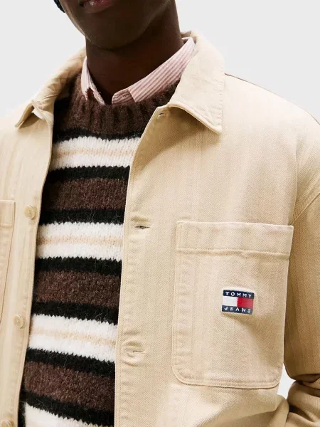 Сорочка Tommy Jeans в ялинку бежева