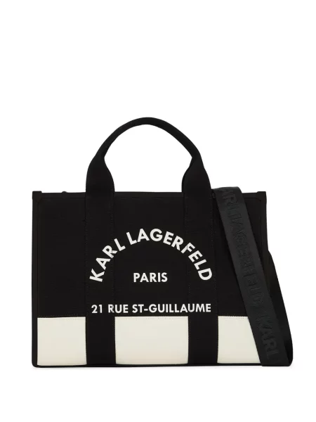 Geantă Karl Lagerfeld din canvas negru