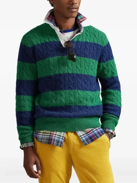 Pruhované pletené polotričko Polo Ralph Lauren bílé