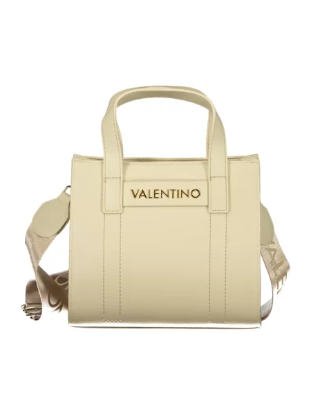 Lniana torebka Valentino Bags beżowa