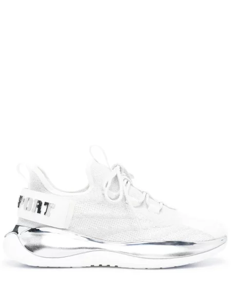 Sneakerși Plein Sport cu șireturi din dantelă alb