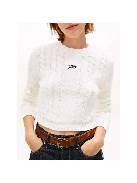 Pulover Tommy Jeans alb