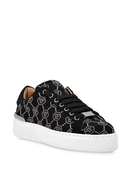 Sneakerși Philipp Plein din satin negru