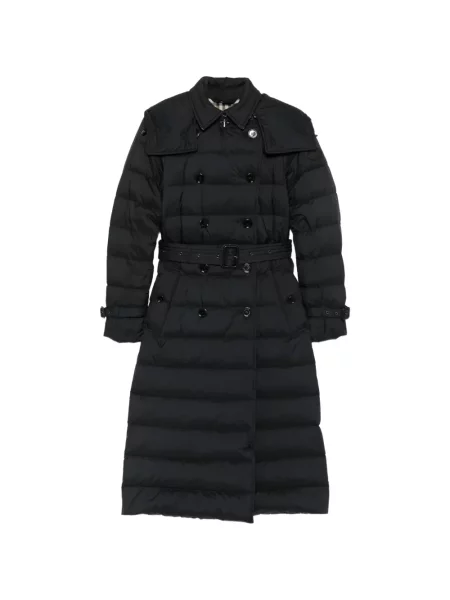 Cu centură palton Burberry cu glugă negru