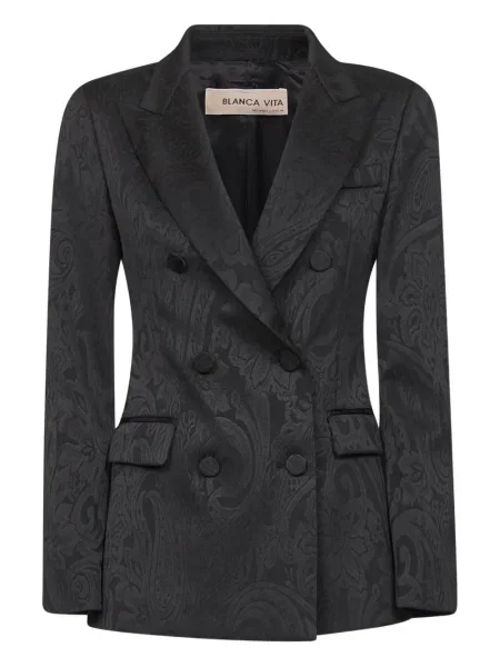 Marynarka Blanca Vita w kwiatki dwurzędowa czarna