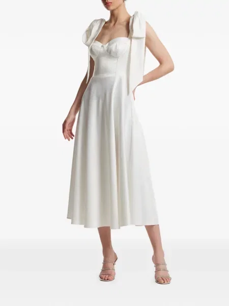 Rochie Framboise cu funde de costum alb