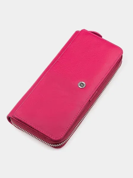 Кожаный кошелек Boston Leather Accessories розовый