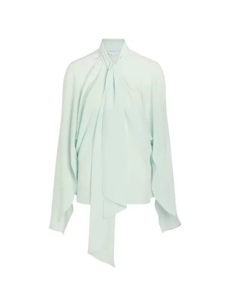 Bluză Stella Mccartney cu funde drapată albastru
