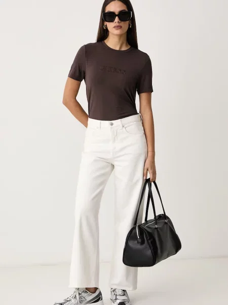 Guess Majica Regular Fit rjava
