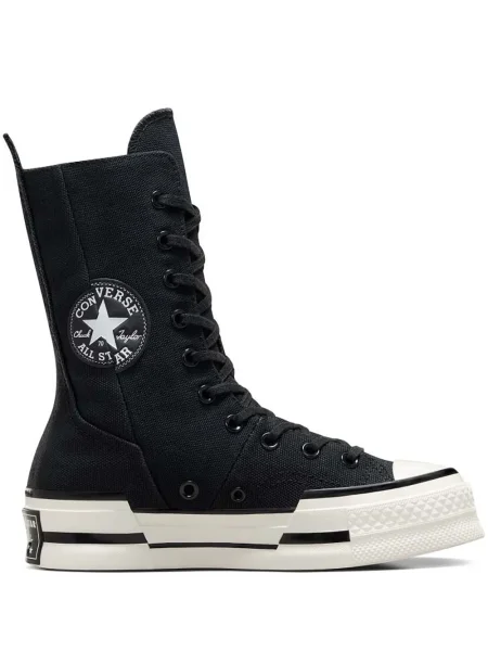 Кожени бягане маратонки Converse Chuck Taylor All Star на платформе черно