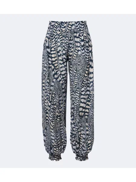 Pantaloni Johanna Ortiz de mătase albastru