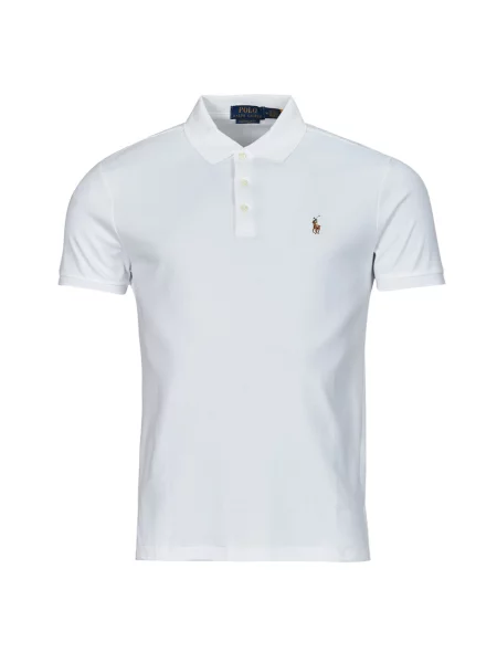 Polo Ralph Lauren polo majica za muškarce od pamuka bijela