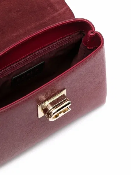 Geanta de piele Furla din piele roșu