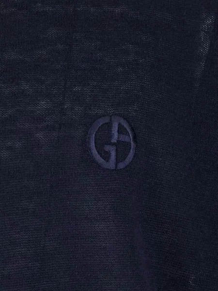 Tricou Giorgio Armani cu broderie albastru