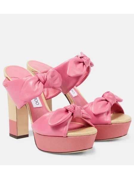 Sandale Jimmy Choo din piele cu platformă roz