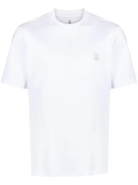 Tričko Brunello Cucinelli s potiskem bílé