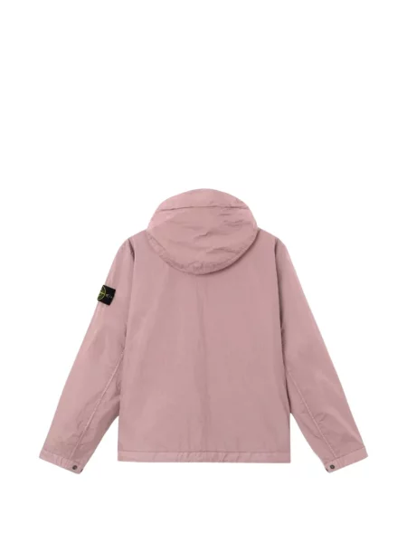 Geacă Stone Island cu glugă cu strasuri roz