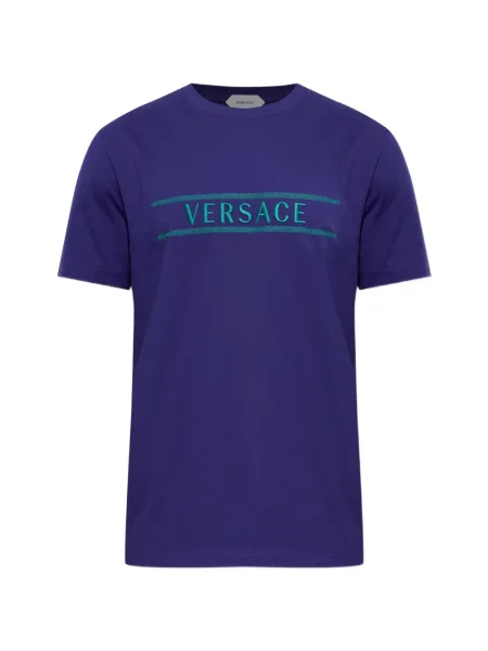 Tricou Versace cu broderie albastru