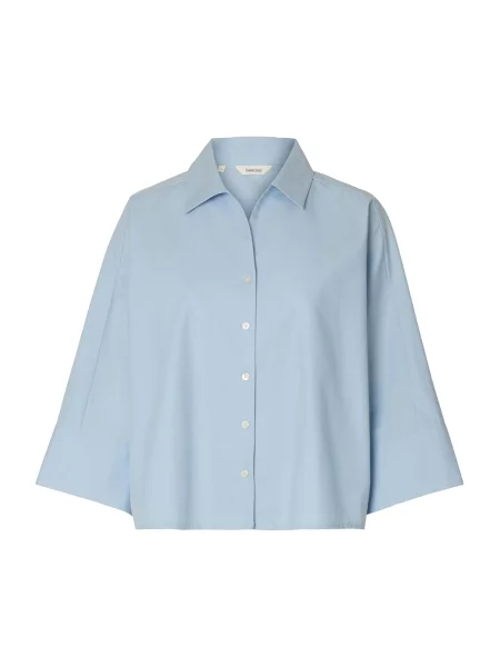 SELECTED Bluză SLFEster porumbel albastru