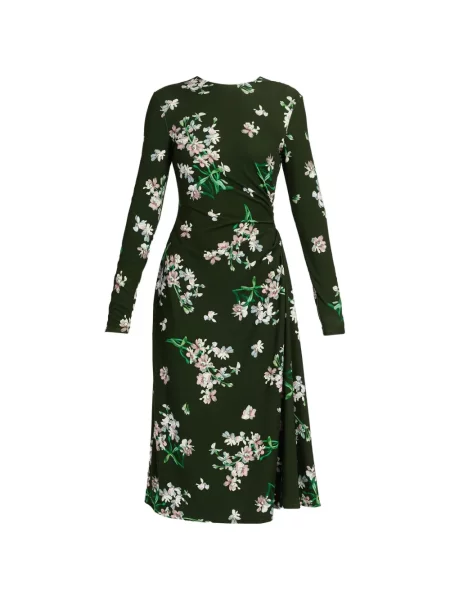 Rochie midi Erdem cu model floral cu imagine verde