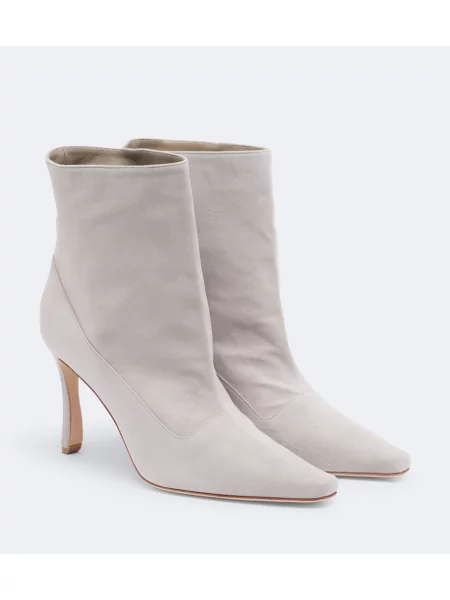 Cizme scurte Manolo Blahnik din piele de căprioară gri