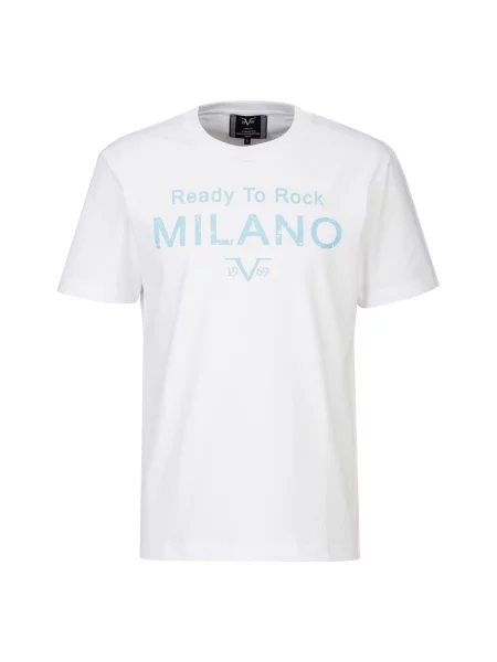 ITALIA Tricou Rafael Ready To Rock albastru deschis alb