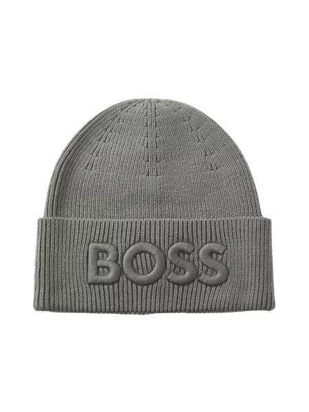 BOSS Orange czapka wełniana wełniana szary
