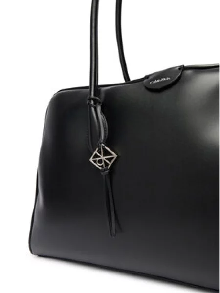 Calvin Klein Torbica Emblem Trio Large Work Bag crna