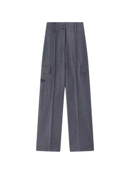 Pantaloni cargo Retori cu broderie albastru
