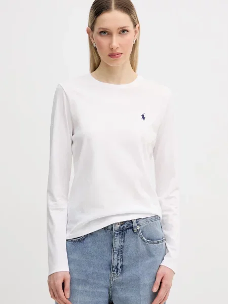 Tricou mânecă lungă Polo Ralph Lauren alb
