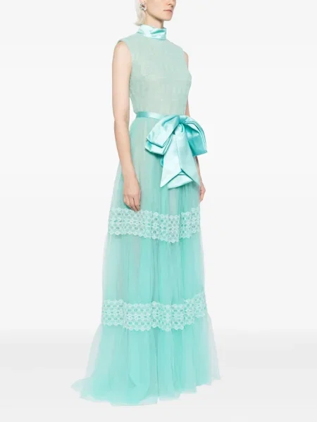 Rochie Saiid Kobeisy din dantelă de costum verde