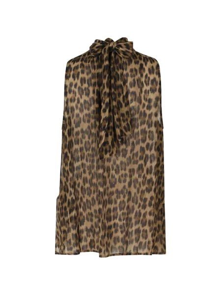 Top Semicouture cu funde cu model leopard