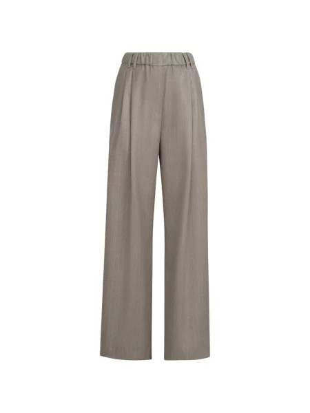 Pantaloni Brunello Cucinelli de lână alergare gri