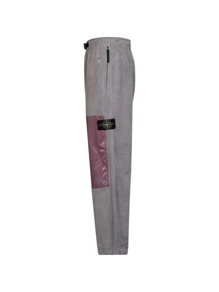 Pantaloni Stone Island cu strasuri gri