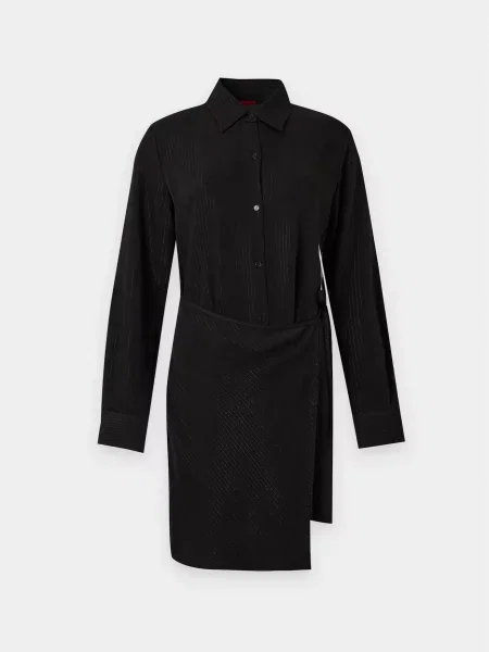 HUGO Rochie tip bluză Kateri / argintiu negru