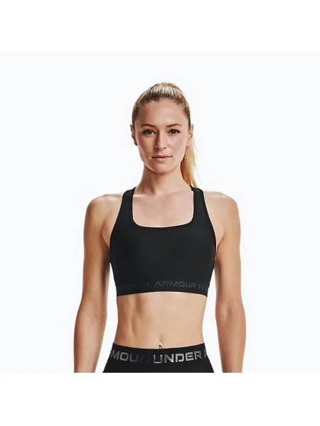 Дамски сутиен за тренировка Crossback Mid black черно