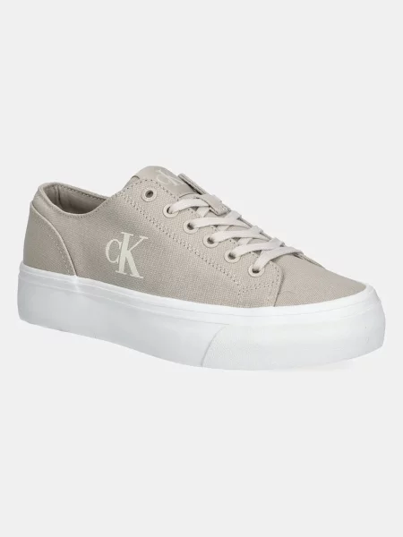 Ниски кецове Calvin Klein Jeans VULC FLATFORM LOW CV MG бежово