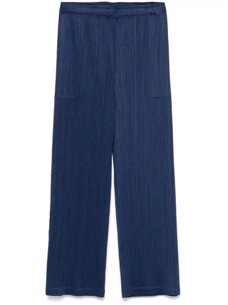 Pantaloni Pleats Please Issey Miyake plisate albastru