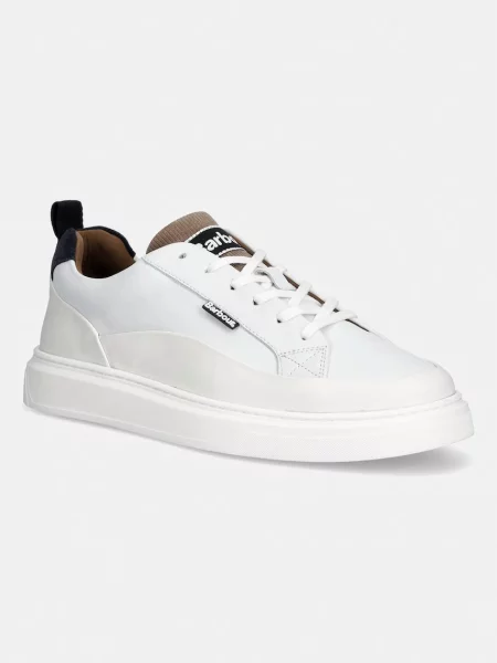 Barbour Stannington sneakers boty kožené bílé